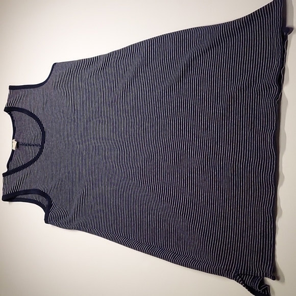 J.Crew Womens Tank Sheath Dress  Blue White Striped Scoop Neck Knit Sleeveless - Picture 1 of 10